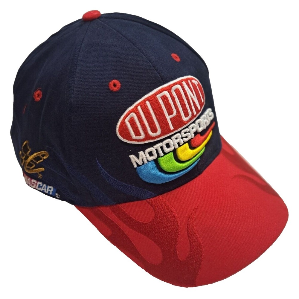 NASCAR Jeff Gordon #2 Hat Cap‎ DuPont Motorsport Nu-Fit Embroidery Flames Adjust